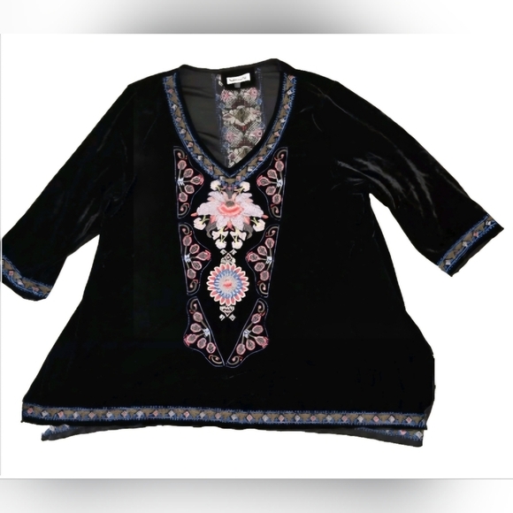 NWT Paparazzi Size XL V Neck Embroidered Long Sleeve Sweater Top Boho Western - Picture 5 of 13